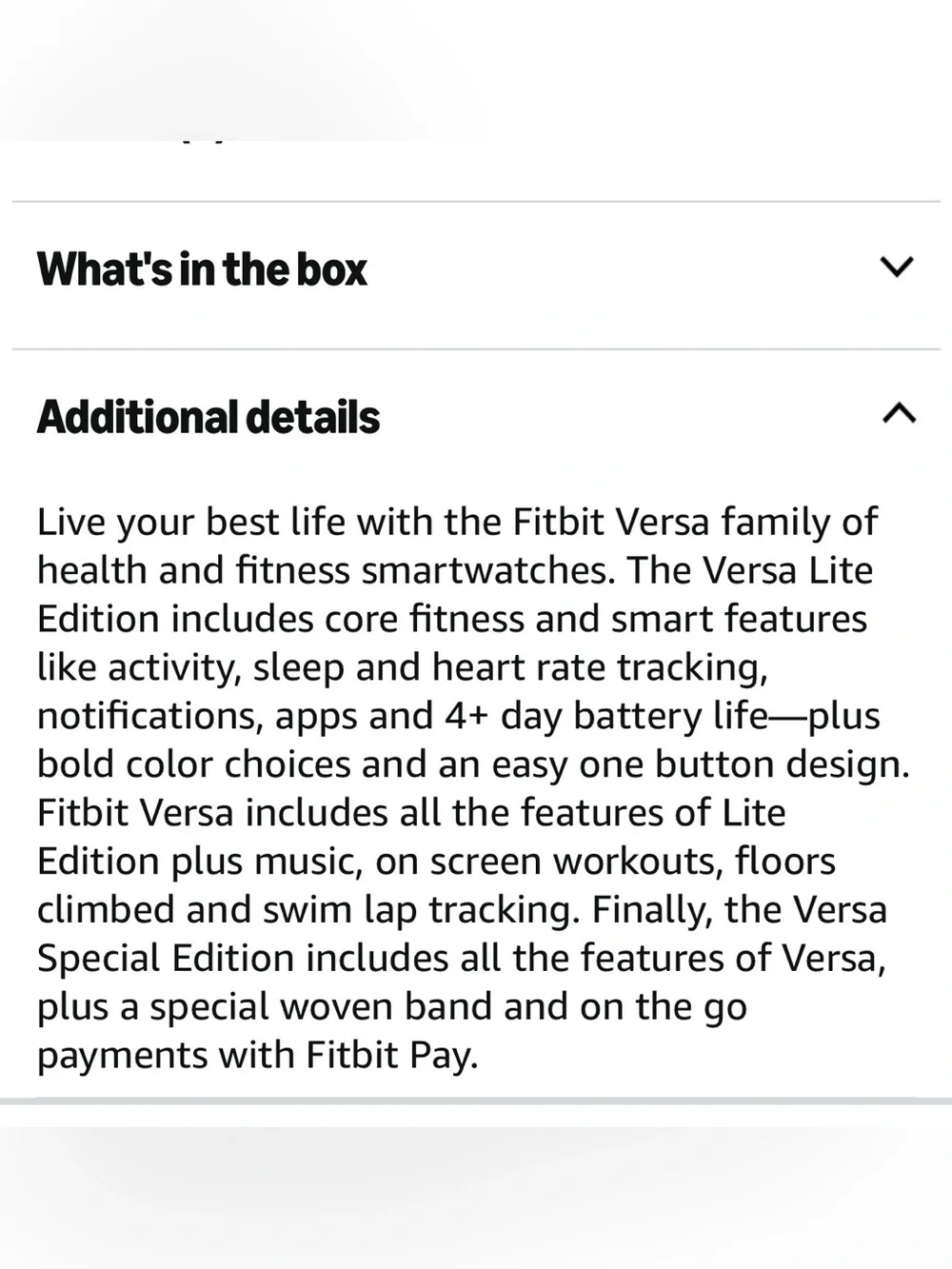 ♥️Fitbit Versa Lite: Black Watch with White Floral Silicone Band PRELOVED